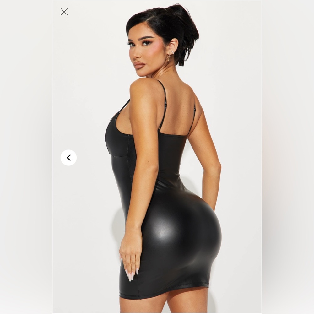 NWT Fashion NOVA dress Natalie faux leather mini dress Medium